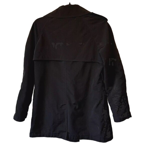 London Fog Womens Black Trench Rain Coat Petite Medium PM No‎ Belt - Picture 4 of 9